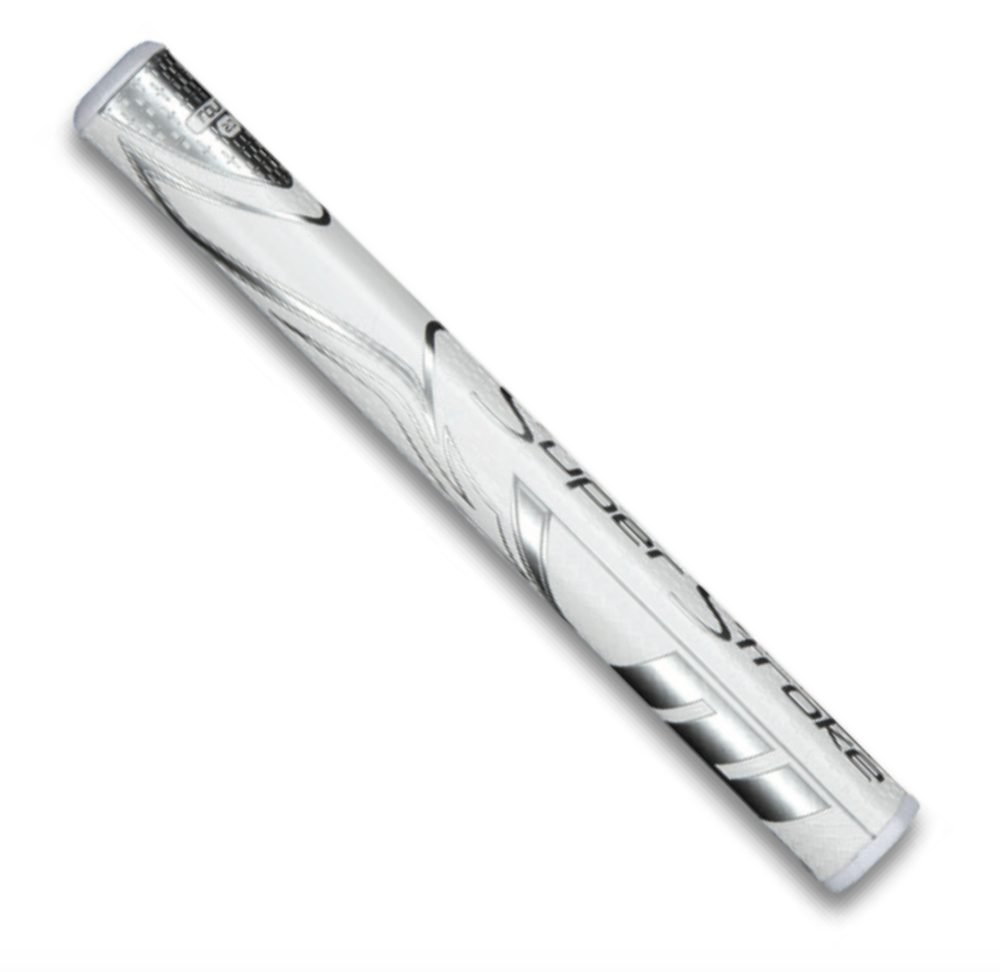 SuperStroke Zenergy Tour 2.0 putter grip in white and silver